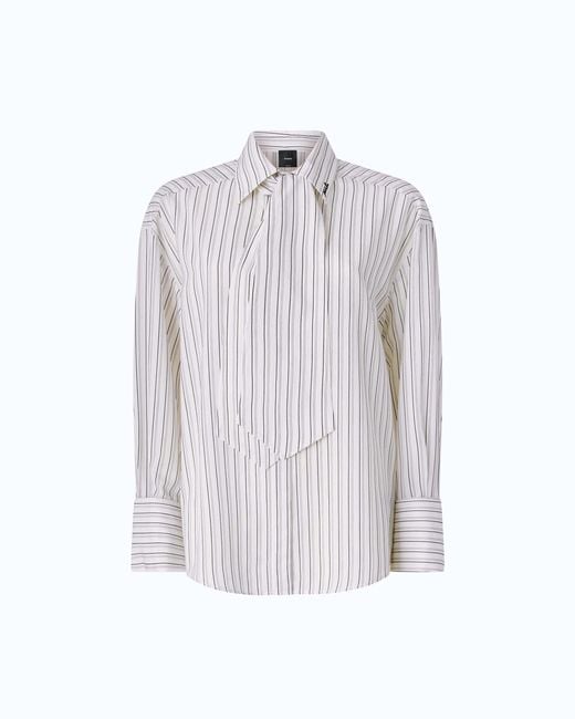 Pinko White Striped Shirt With Tie