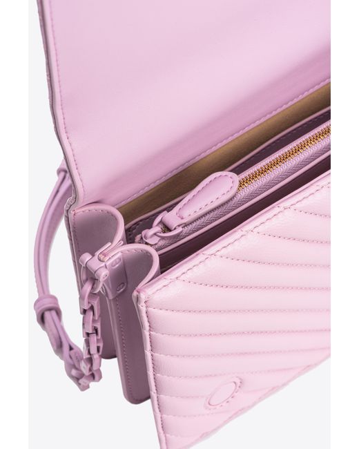 Classic Love Bag Click Chevron Color Block di Pinko in Pink