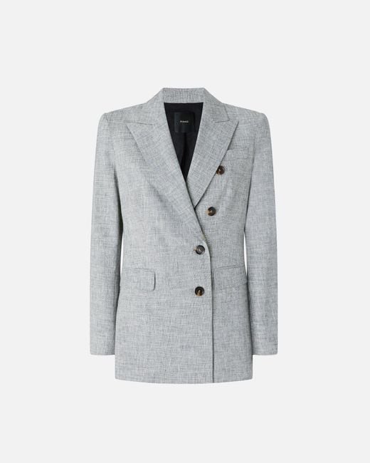 Pinko Gray Double-Breasted Jacket