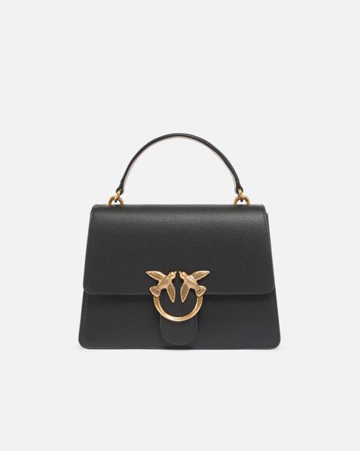 Borsa A Mano Media Love Bag Top Handle Light di Pinko in Black