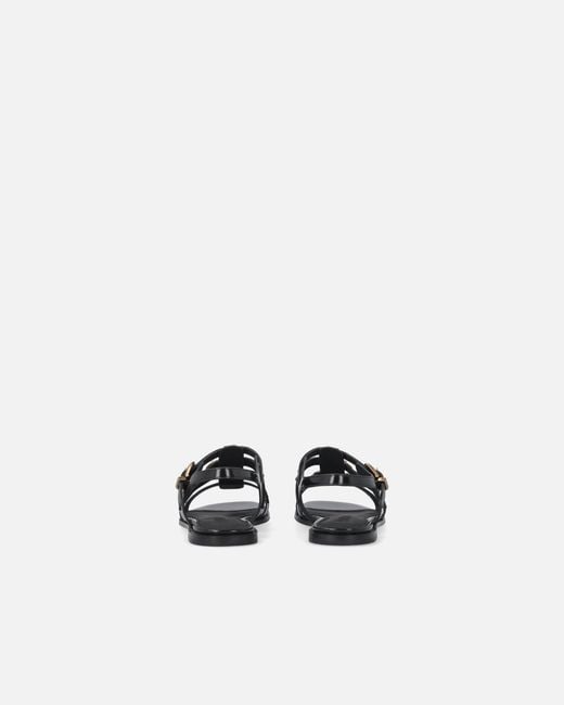 Pinko White Flat Sandals With Straps And Studs
