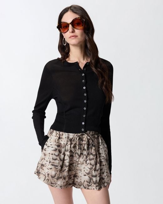 Pinko Black Cardigan With Mother-Of-Pearl Buttons