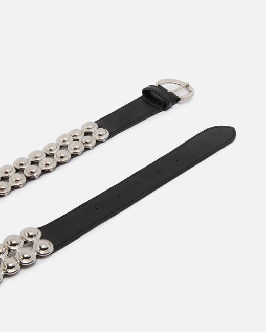 Pinko White 3-Cm Belt With Studs