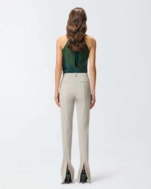 Pinko White Long Trousers With Rear Zip