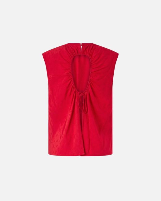 Pinko Red Viscose Jacquard Top