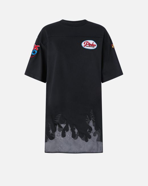 Pinko Black Garage Oversized Maxi T-shirt
