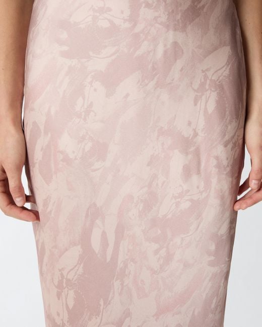 Pinko White Reimagine By X Patrick Mcdowell Long Satin Dress With Horse Print