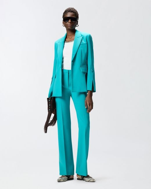 Pinko Blue Trousers With Pressed Pleat Detail