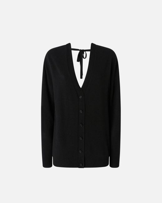 Pinko Black Wool And Cashmere Double Buttoned Cardigan, Very Dark