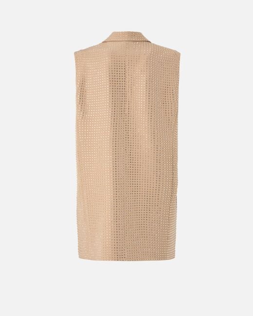Pinko Rhinestoned Waistcoat in Natural | Lyst