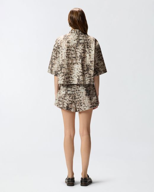 Pinko Natural Snake-Print Shorts