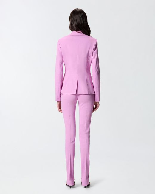 Pinko Pink Linen-Blend Jacket With Rear Slit