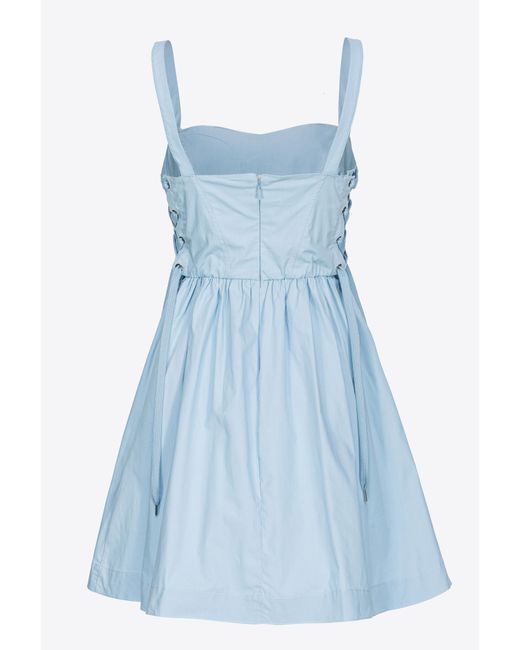 Pinko Blue Mini Dress With Side Lacing