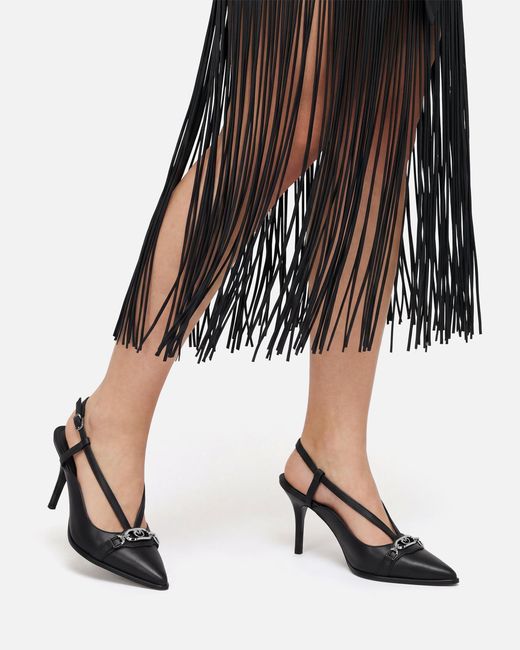 Pinko White Sling-Back Pumps