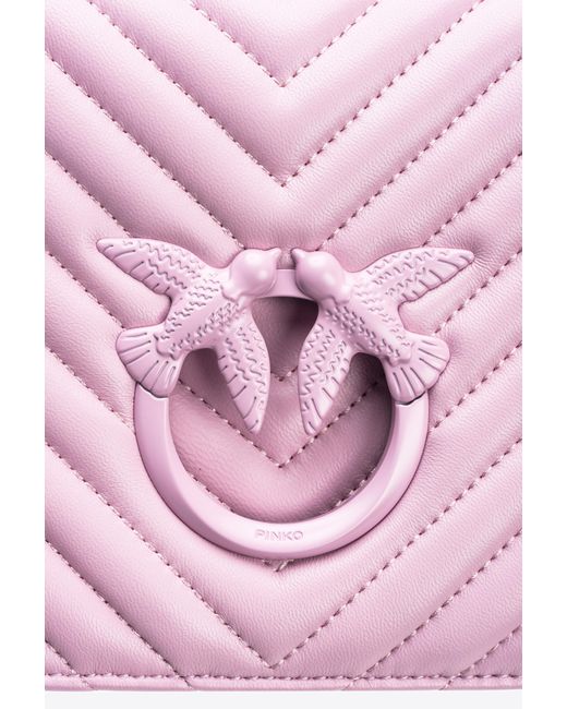 Classic Love Bag Click Chevron Color Block di Pinko in Pink