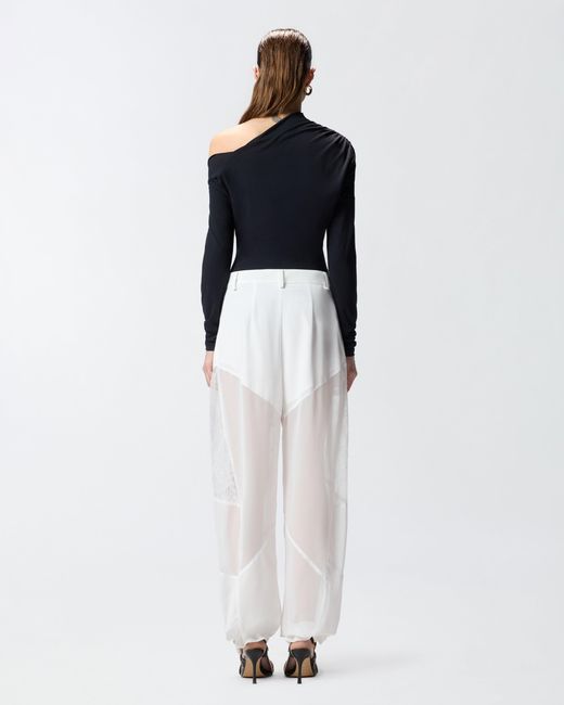 Pinko Black Bodysuit With Asymmetric Neckline