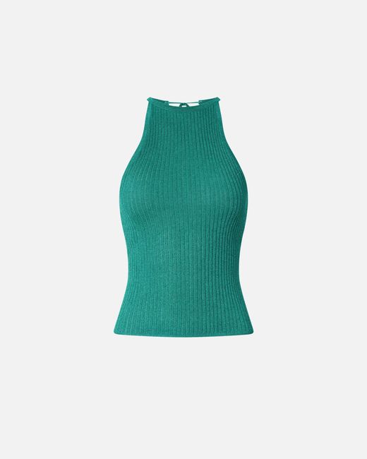 Pinko Green Off-The-Shoulder Top With Neck Fastening