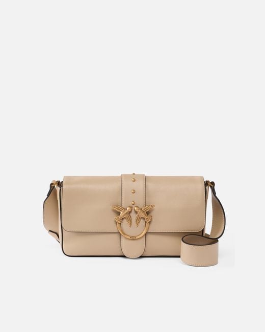 Pinko Natural Soft Leather Love Bag Large Shoulder Bag