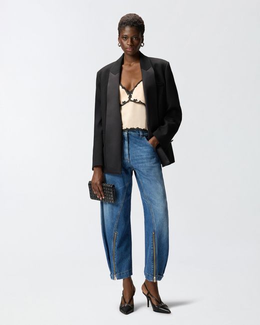 Pinko Natural Top With Lace Inserts