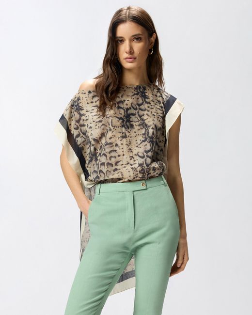Pinko Natural Kaftan With Snake Print