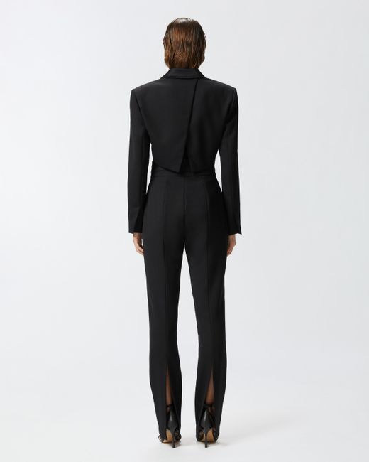 Pinko Black Short Spencer Jacket With Satin Lapels