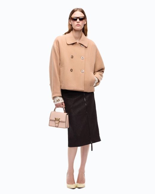 Pinko Natural Double-Breasted Pea Coat