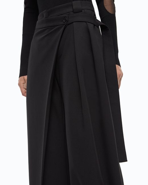 Pinko Black Wide-Leg Wrap Trousers