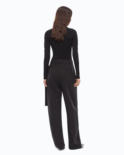 Pinko Black Wide-Leg Wrap Trousers
