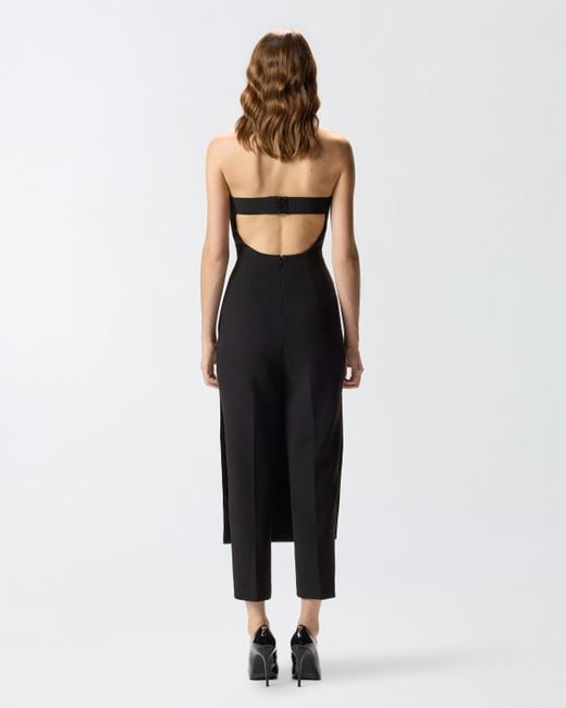 Pinko Black Jumpsuit With Skirt-effect Front
