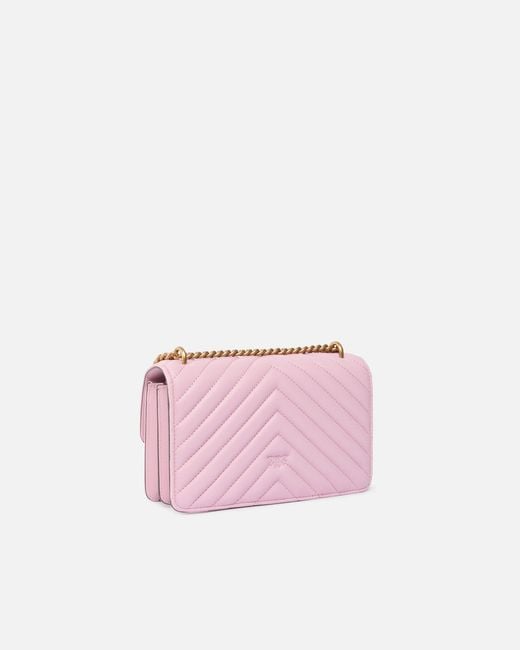 Pinko Pink Small Shoulder Bag Love Bag One Chevron