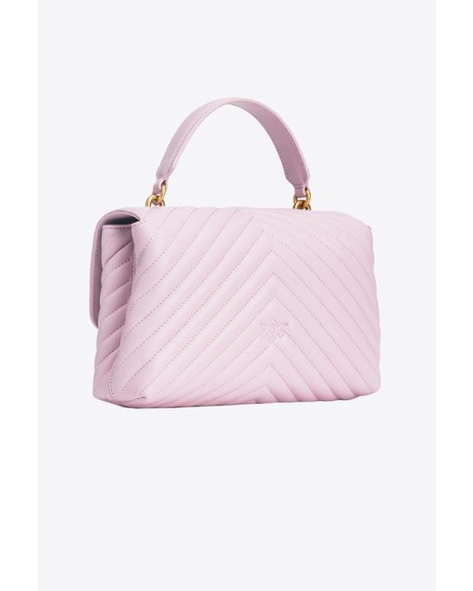 Classic Lady Love Bag Puff Chevron di Pinko in Pink