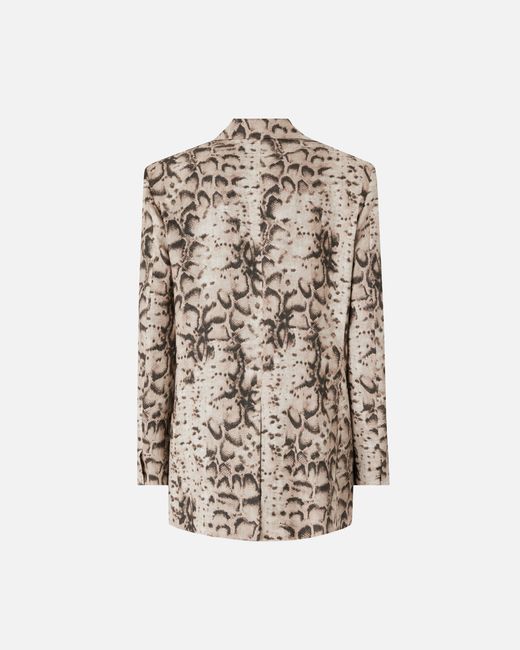 Chaqueta De Lino Con Estampado De Serpiente Pinko de color White