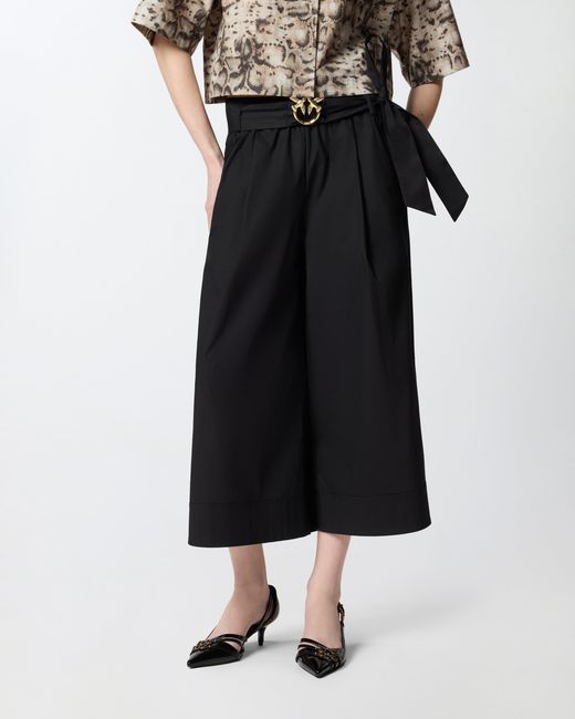 Pinko Black Long Shorts With Love Birds Buckle