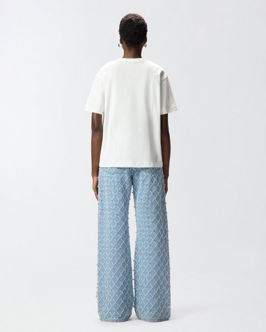 Pinko White T-Shirt With Heart Embroidery