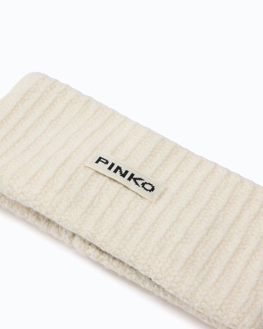 Pinko White Hair Band With Logo Lettering