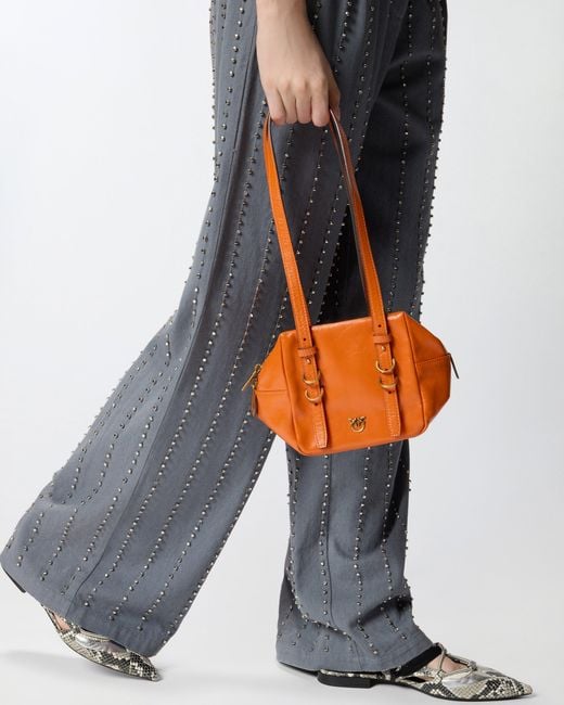 Pinko Orange Cubic Bag Small Crossbody Bag