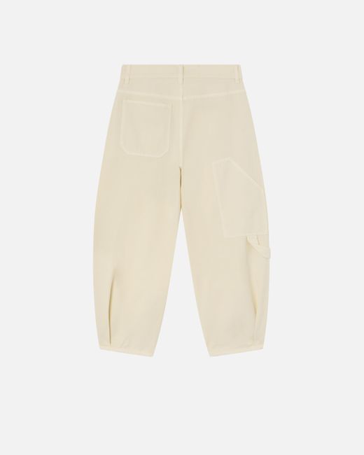 Pinko White Cotton Canvas Balloon Trousers