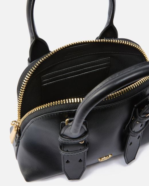 Pinko Black Leather Mini Escape Bag Bowling Bag