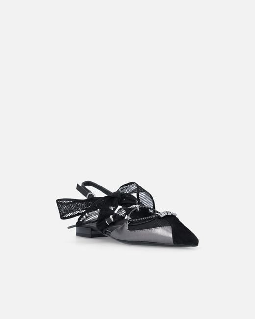 Pinko White Slingback Ballerinas With Ties