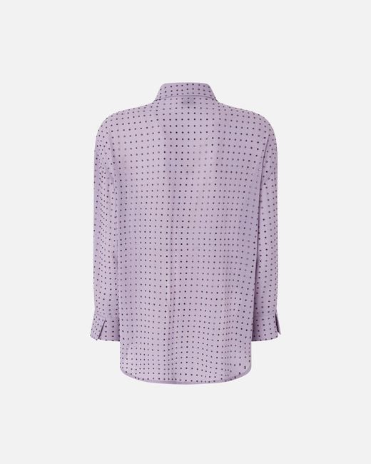 Pinko Purple Rhinestoned Georgette Shirt