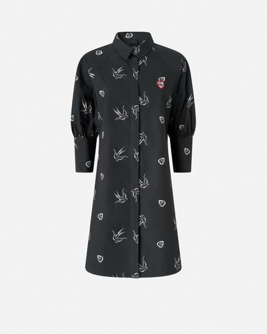 Pinko Black Short Tattoo-print Shirt Dress