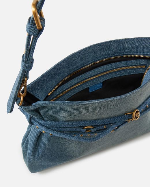 Pinko Blue Belt Bag Big Large Shoulder Bag