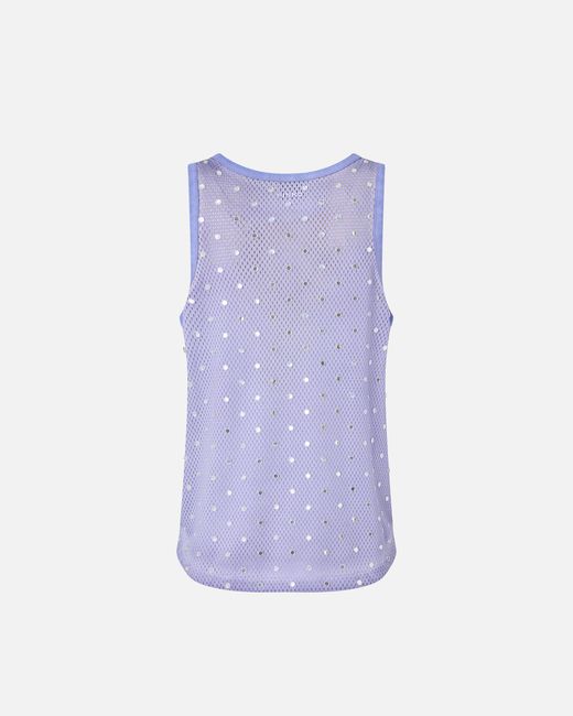 Pinko Purple Mesh Vest Top With Mirror Detail