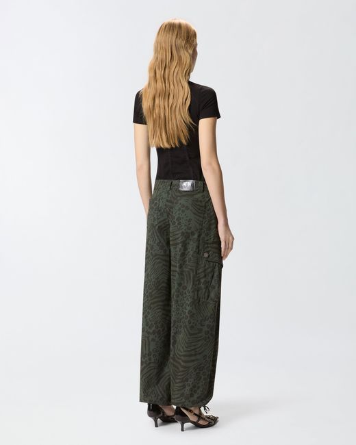 Pinko Multicolor Balloon Trousers With Animal Motif