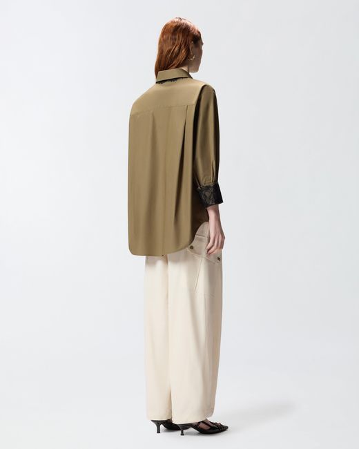 Pinko Natural Poplin Shirt With Lace Details