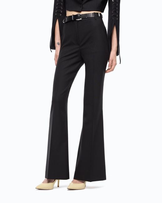 Pinko Black Tailored Wool Crêpe Trousers