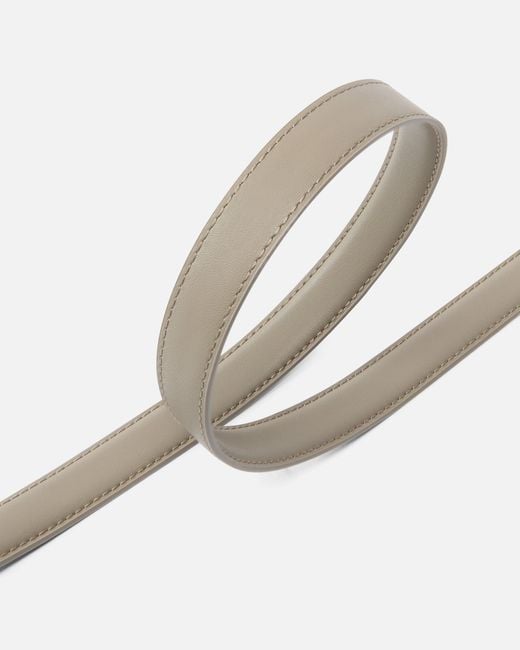 Pinko White Love Birds Thin Leather Belt 2Cm