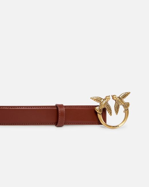 Pinko White Love Birds Leather Belt 3Cm