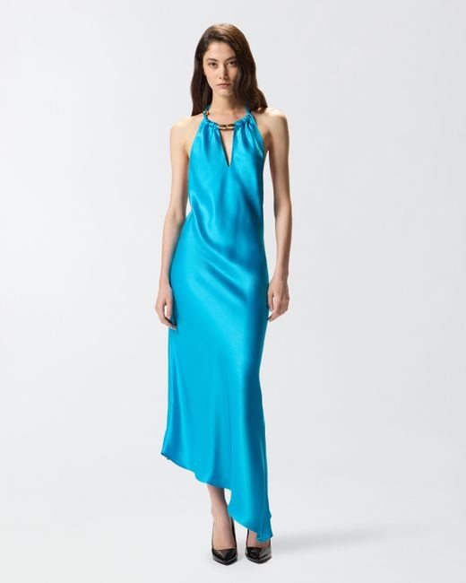 Pinko Blue Long Dress With Open Back