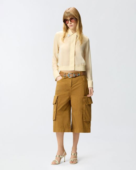 Pinko Natural Semi-Sheer Shirt With Metallic Details